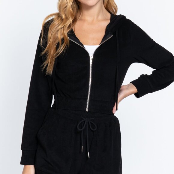 Hoodie Terry Towelling Jacket - Picture 1 of 5